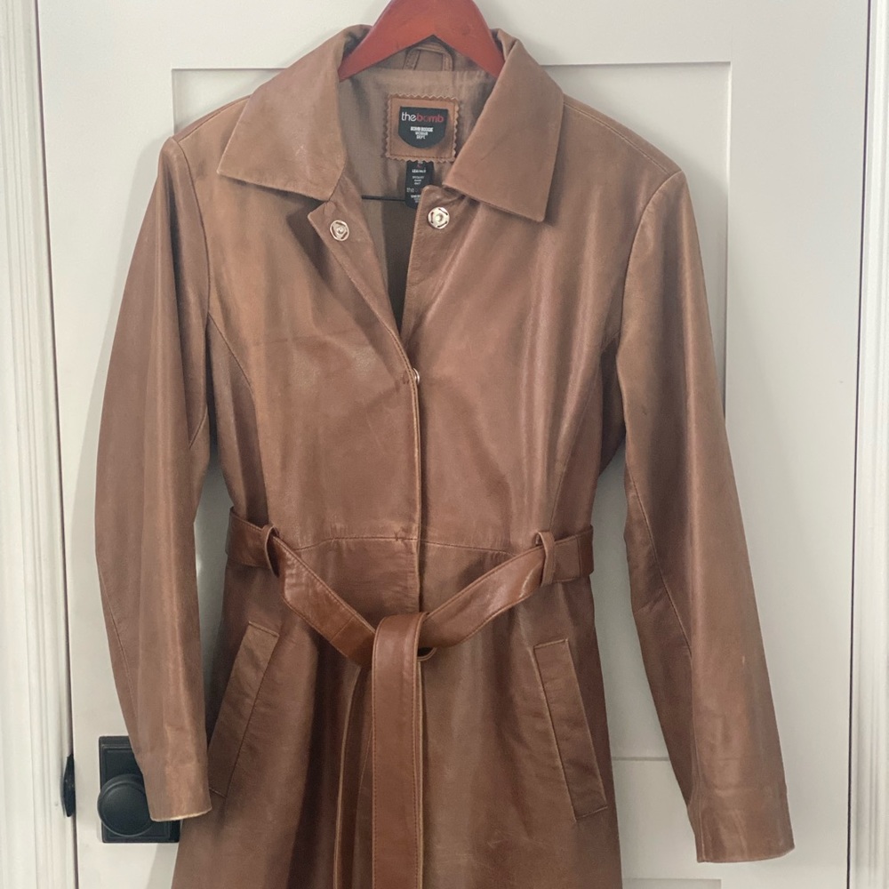 Brown leather jacket